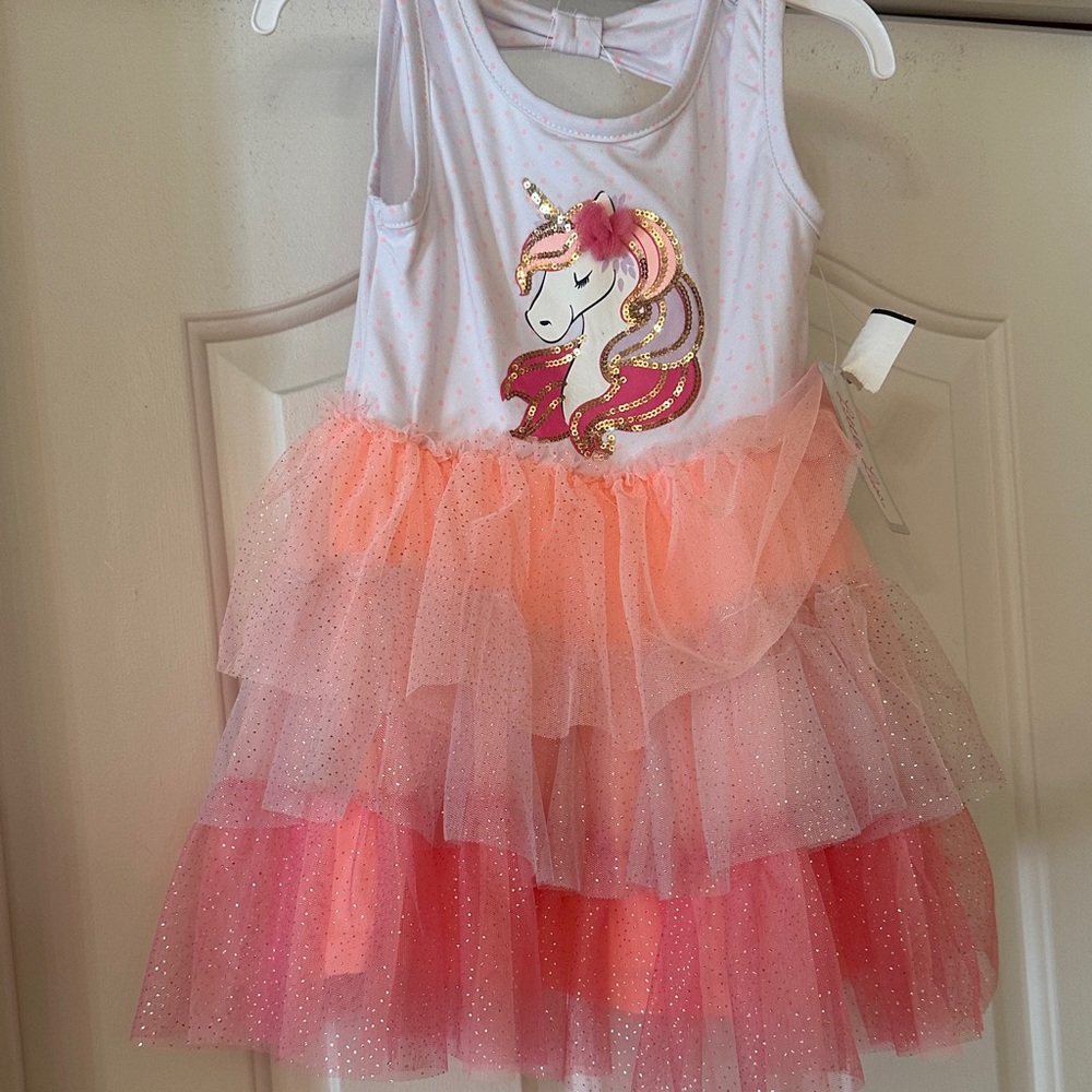Unicorn Tutu Dress for Kids - Pink and White